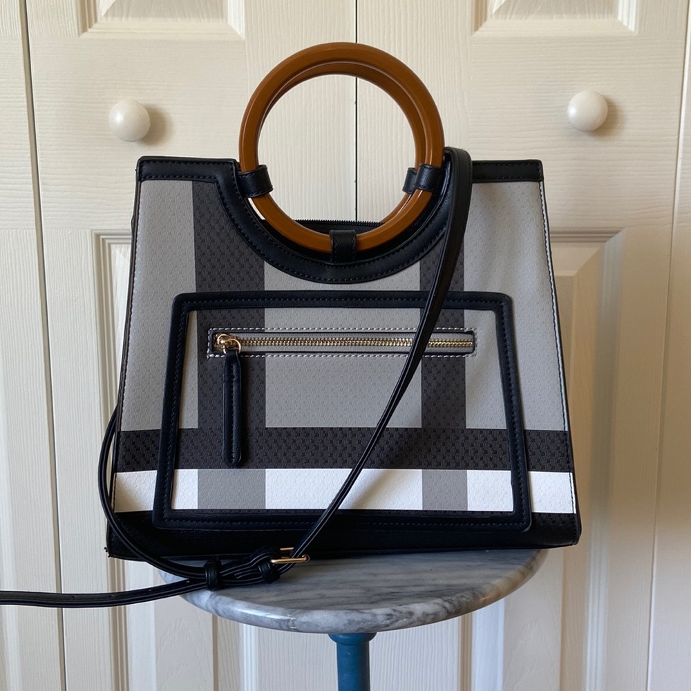 Black & Gray Checkered Purse